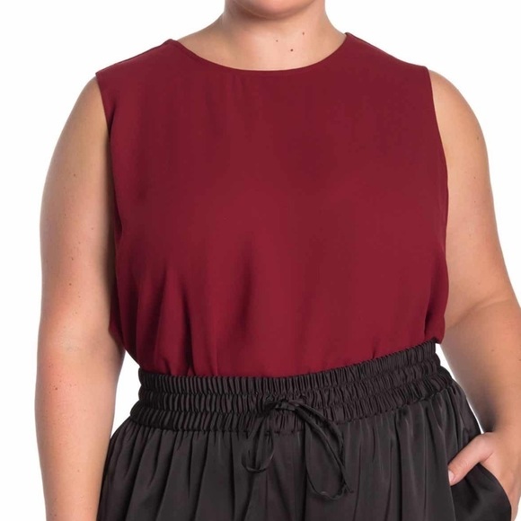 RACHEL ROY BLACK CHERRY RAENI DRAPED BACK TANK TOP - Picture 3 of 5